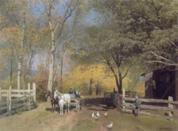 Obraz "Cesta podl farmy" vytvoil americk mal nmeckho pvodu Herman Herzog (1832-1932), kter mnoho svch plten namaloval v Pensylvanii