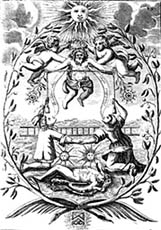 Alchymistick symbolika "ocalatus abis" - stane se jasnovidnm (dobov ilustrace)