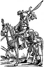 V dob tureckch vlek byl lidsk ivot "levn"... (Tureck jezdec s kresanskmi zajatci a zavradnm dttem na devoezu Erharda Schna z let 1529-1530)