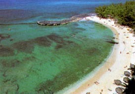Jedna z bahamských pláží, které tak přitahují turisty