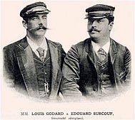Francouzt vzduchoplavci Luis Godard a Edouard Surcouf