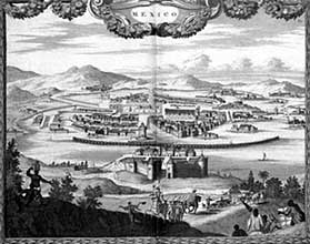 imon Boruhradsk (1650-1697) psobil v hlavnm mst Mexika, kde se proslavil stavbou rozshlho vodnho dla, kterm msto zachrnil ped zplavami rozvodnnch ptok jezera Texcoco. (Mxico na vyobrazen z konce 17. stolet)