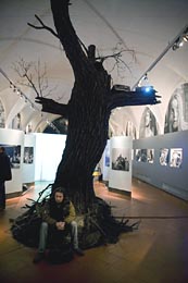 V centru expozice stoj impozantn replika pohanskho obtnho stromu z filmu Marketa Lazarov