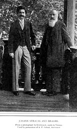 Johann Strauss se svm ptelem Johannesem Brahmsem na dobov fotografii