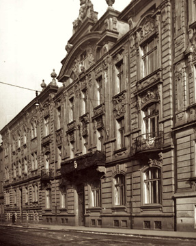 Star budova plzeskho rozhlasu (snmek z roku 1949)